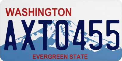 WA license plate AXT0455