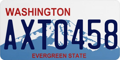 WA license plate AXT0458