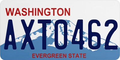 WA license plate AXT0462