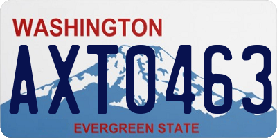WA license plate AXT0463