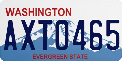 WA license plate AXT0465