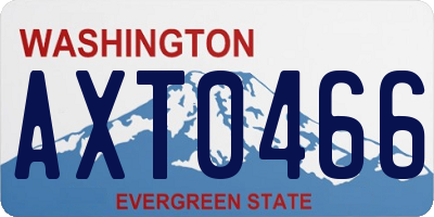 WA license plate AXT0466