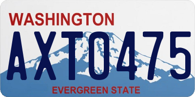 WA license plate AXT0475
