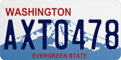 WA license plate AXT0478
