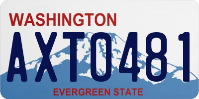 WA license plate AXT0481