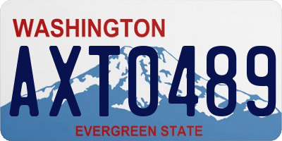 WA license plate AXT0489