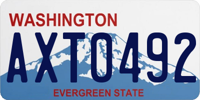 WA license plate AXT0492