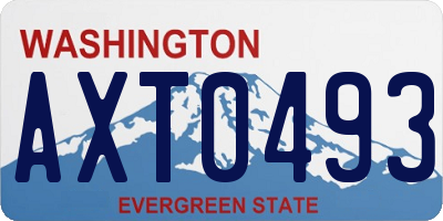 WA license plate AXT0493
