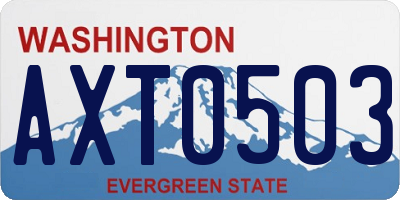 WA license plate AXT0503