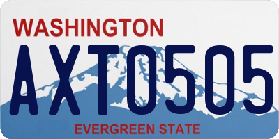 WA license plate AXT0505