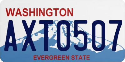 WA license plate AXT0507
