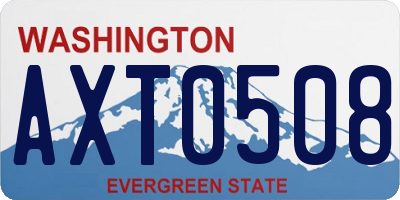 WA license plate AXT0508