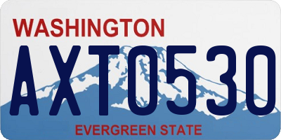 WA license plate AXT0530