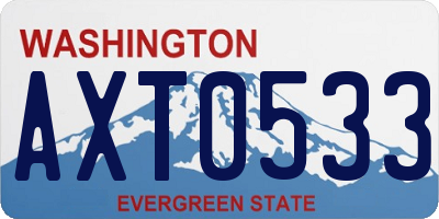 WA license plate AXT0533