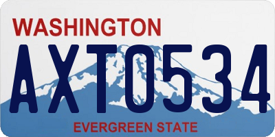 WA license plate AXT0534