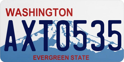 WA license plate AXT0535
