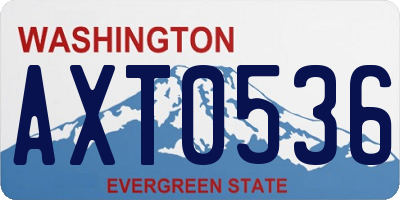 WA license plate AXT0536
