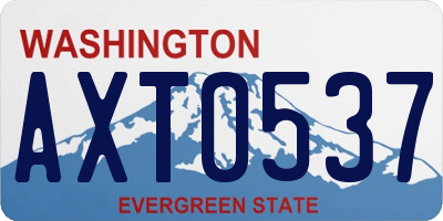 WA license plate AXT0537