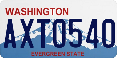 WA license plate AXT0540