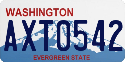 WA license plate AXT0542