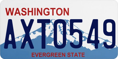 WA license plate AXT0549