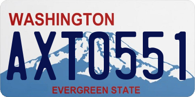 WA license plate AXT0551