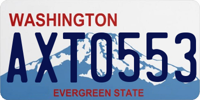 WA license plate AXT0553