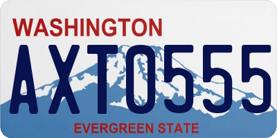 WA license plate AXT0555