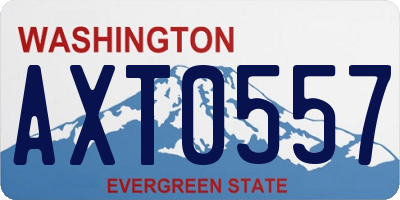 WA license plate AXT0557