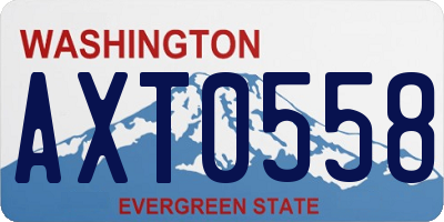 WA license plate AXT0558