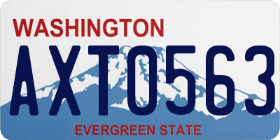 WA license plate AXT0563