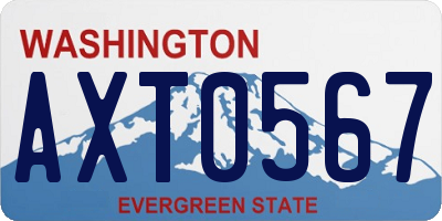 WA license plate AXT0567