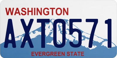 WA license plate AXT0571