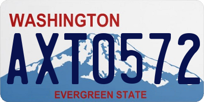 WA license plate AXT0572