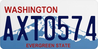 WA license plate AXT0574