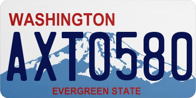 WA license plate AXT0580