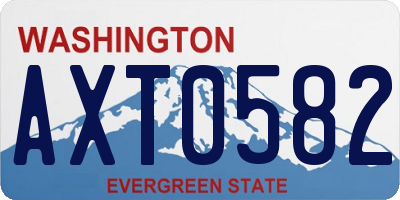 WA license plate AXT0582