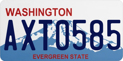 WA license plate AXT0585