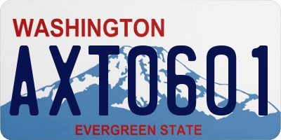 WA license plate AXT0601