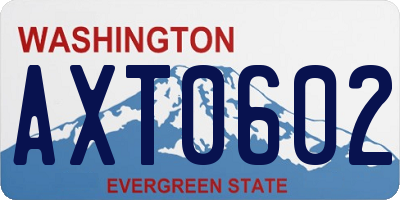 WA license plate AXT0602
