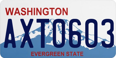 WA license plate AXT0603