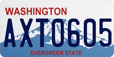 WA license plate AXT0605