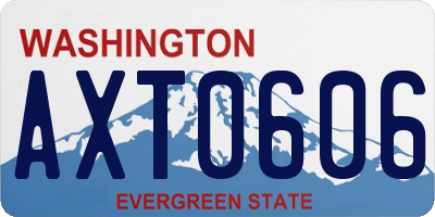 WA license plate AXT0606