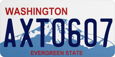 WA license plate AXT0607