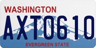 WA license plate AXT0610