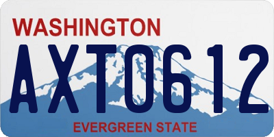 WA license plate AXT0612