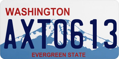 WA license plate AXT0613