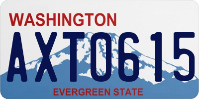 WA license plate AXT0615