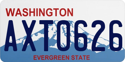 WA license plate AXT0626