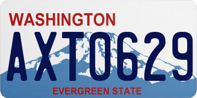 WA license plate AXT0629